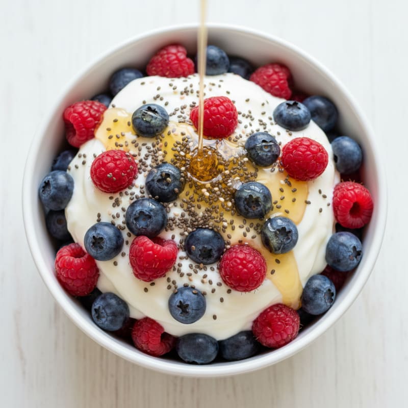 Greek Yogurt Berry Parfait with Chia Seeds