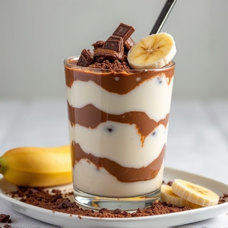 Protein Yogurt Parfait with Chocolate and Peanut Butter