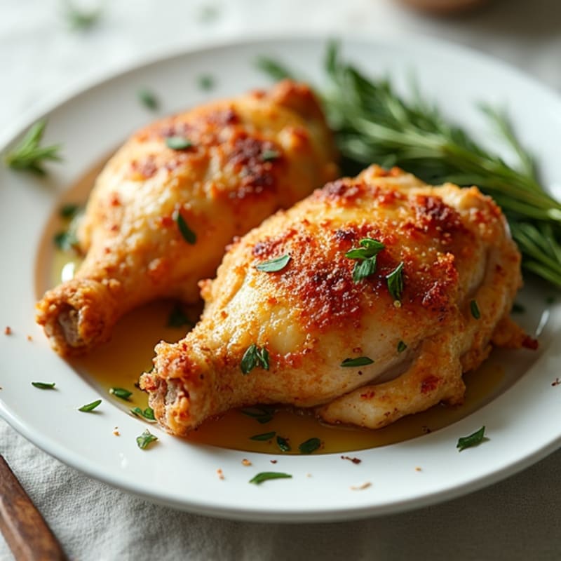 Crispy Herb-Roasted Chicken Thighs with Garlic