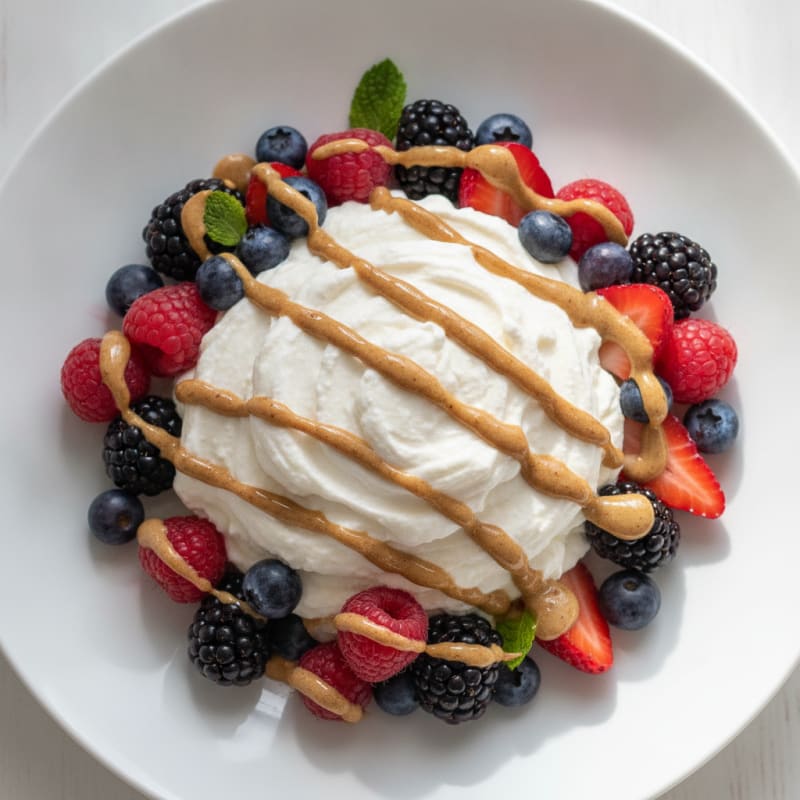 Silky Greek Yogurt Protein Mousse with Mixed Berries