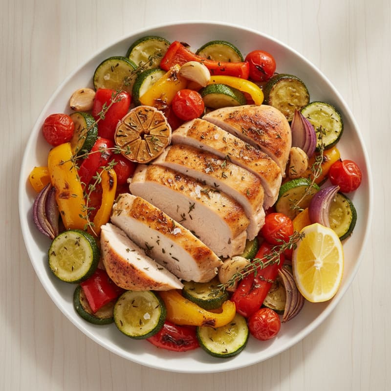 Roasted Chicken with Garden Vegetables
