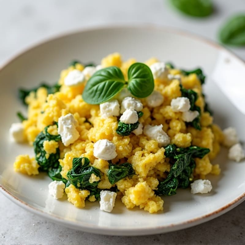 Protein-Packed Spinach and Feta Egg Scramble