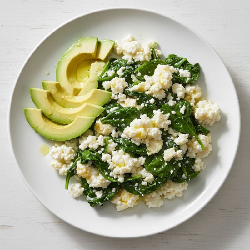 Egg White and Cottage Cheese Scramble with Spinach