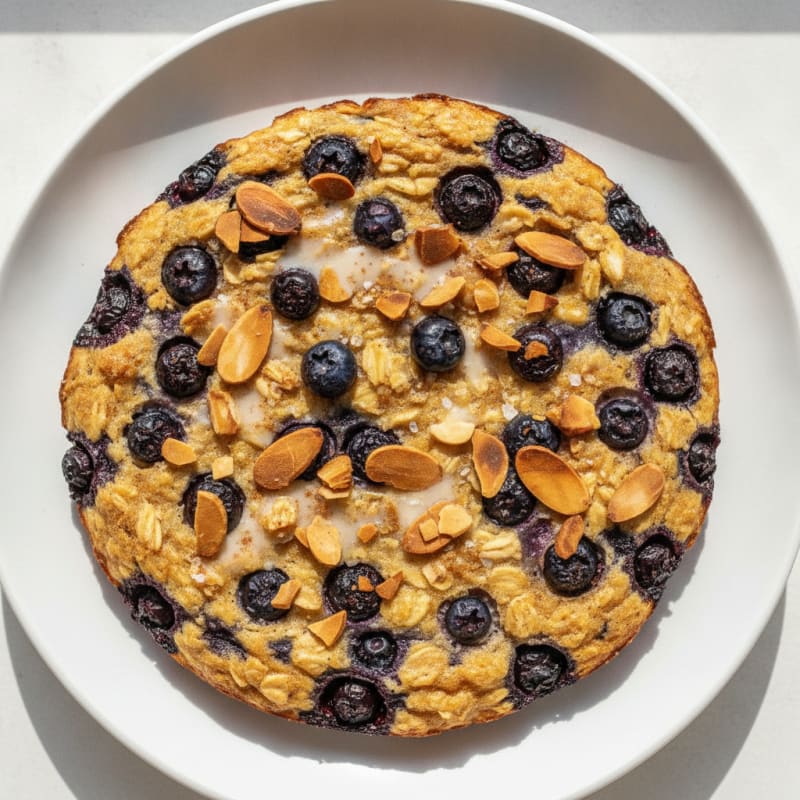 Blueberry Baked Oats with Toasted Almonds