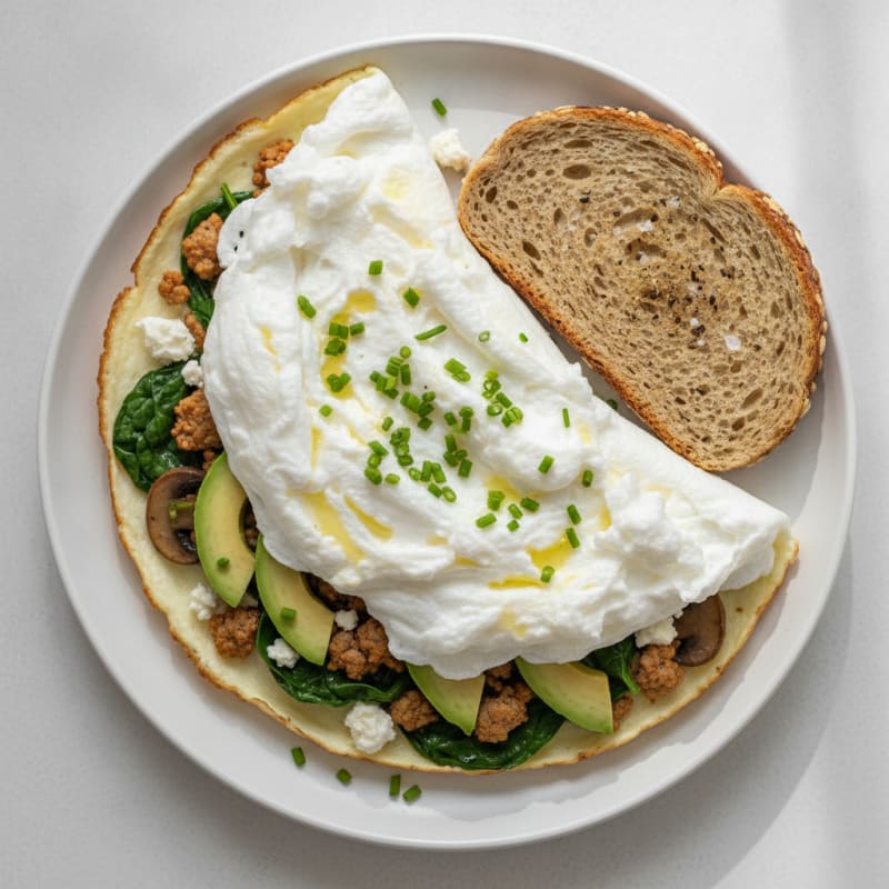 Fluffy Egg White Omelet with Herbs