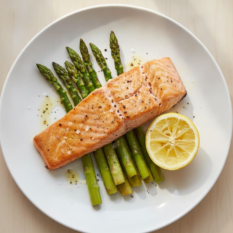 Pan-Seared Salmon with Roasted Asparagus