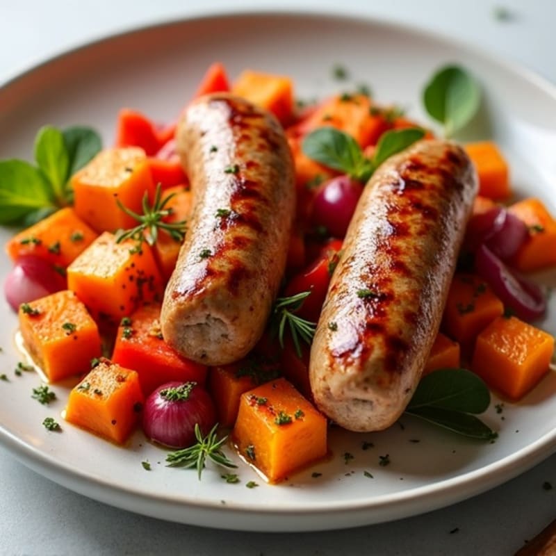 Herb-Roasted Sausage and Sweet Potato Sheet Pan Dinner