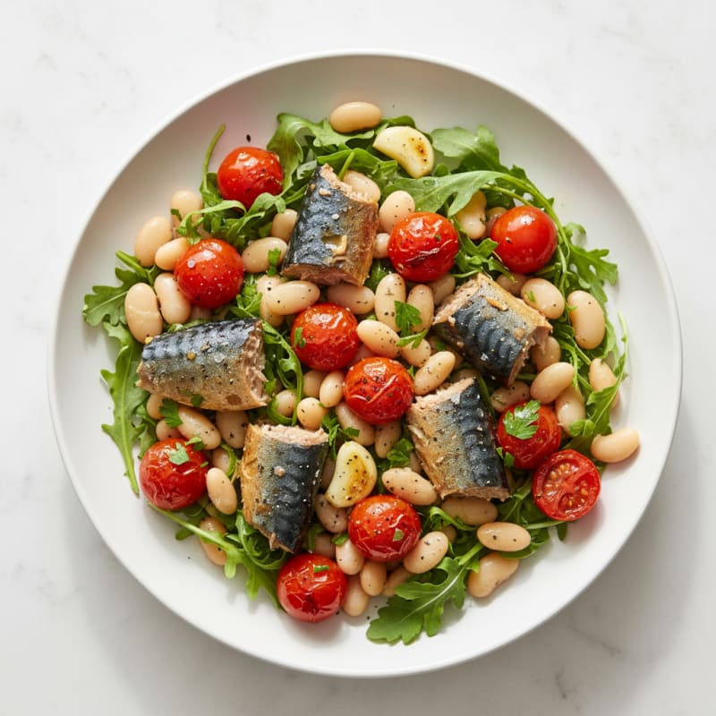 Mackerel with Roasted Tomatoes and Garlic