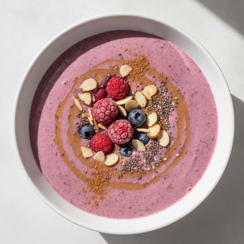 Berry Almond Protein Oatmeal Smoothie