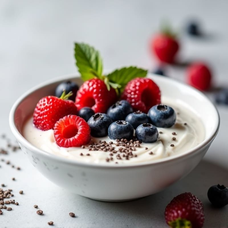 Greek Yogurt with Fresh Berries and Chia Seeds