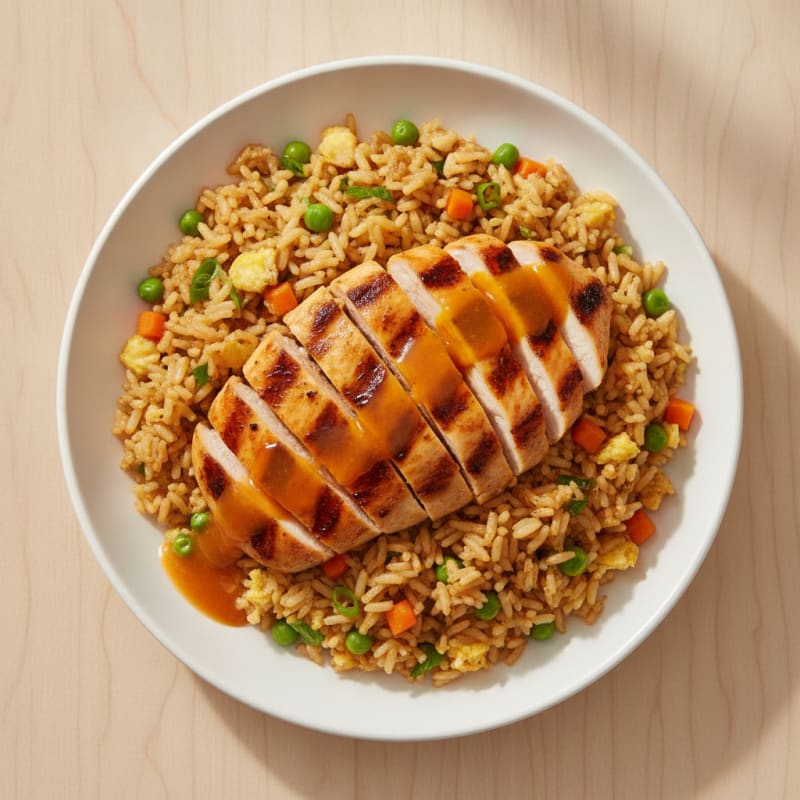 Grilled Orange Chicken with Fried Rice