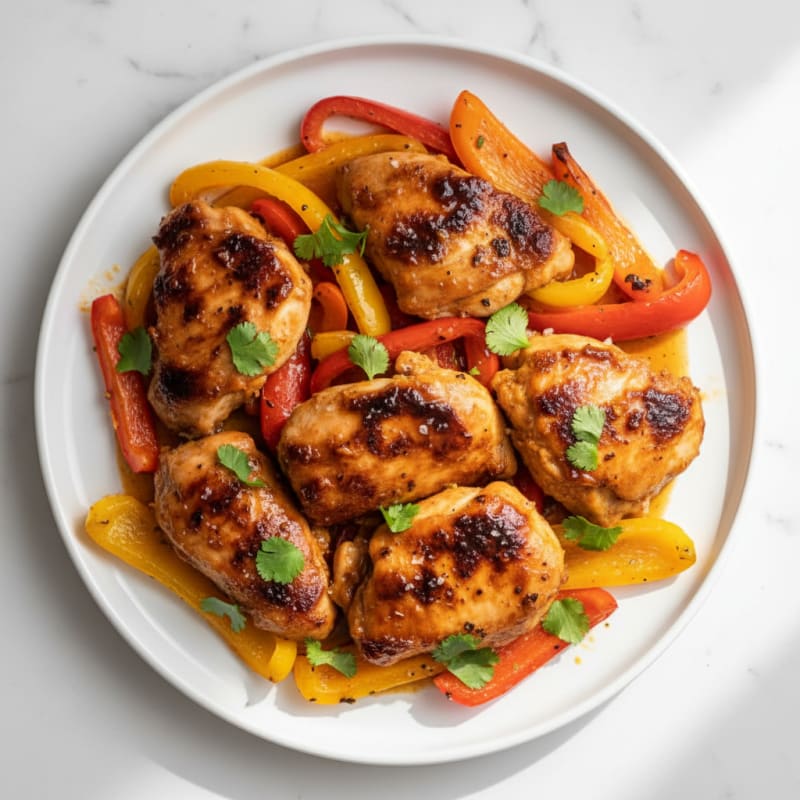 Zesty Chili-Lime Chicken Thighs with Roasted Peppers