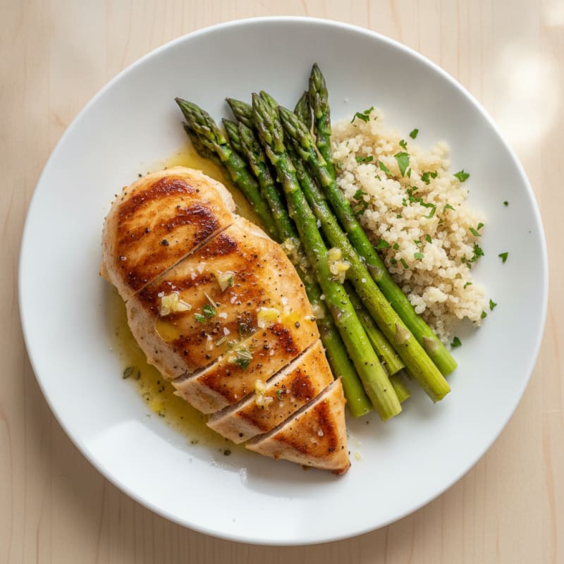 Pan-Seared Chicken with Roasted Asparagus