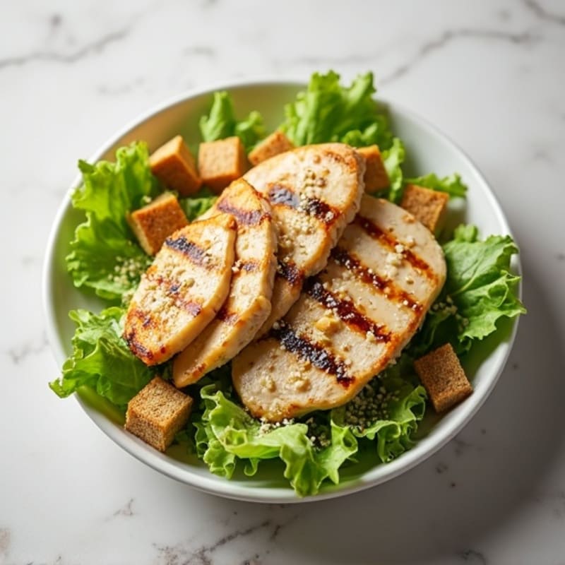 Grilled Chicken Caesar with Crispy Romaine