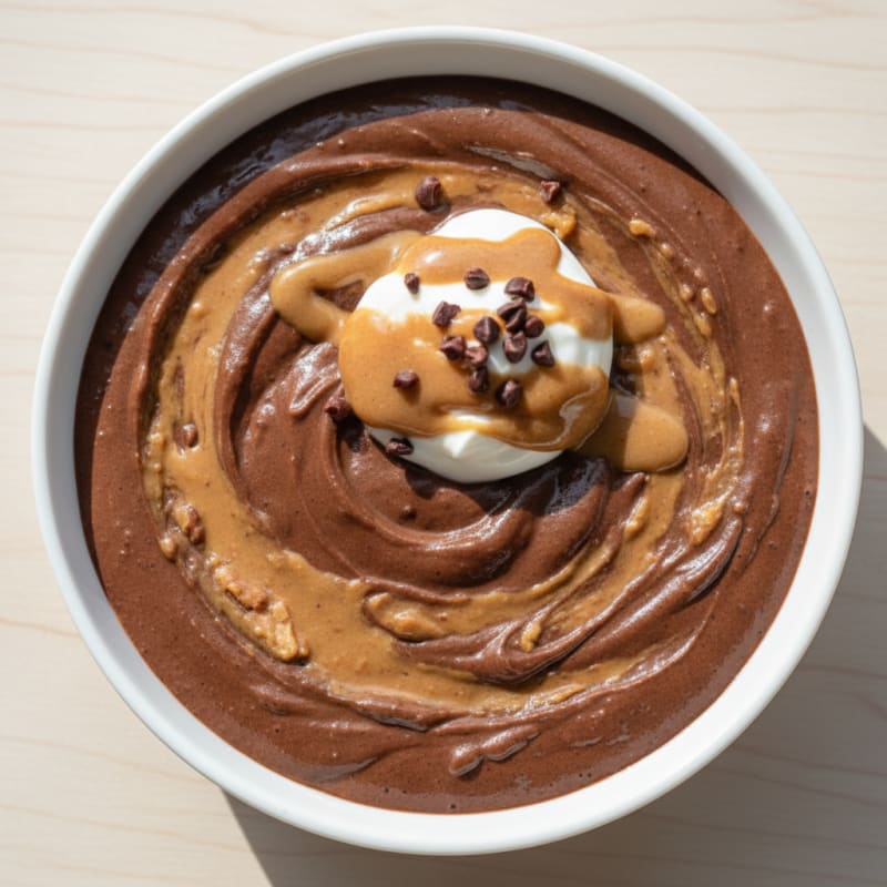 Silky Chocolate Protein Pudding with Peanut Butter Swirl