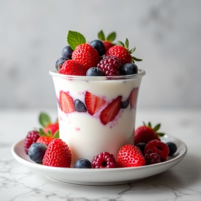 Greek Yogurt Protein Parfait with Mixed Berries