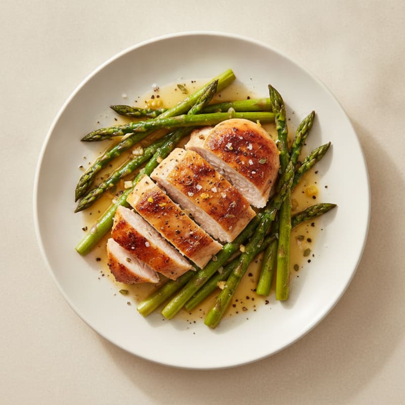 Lemon-Herb Roasted Chicken with Asparagus