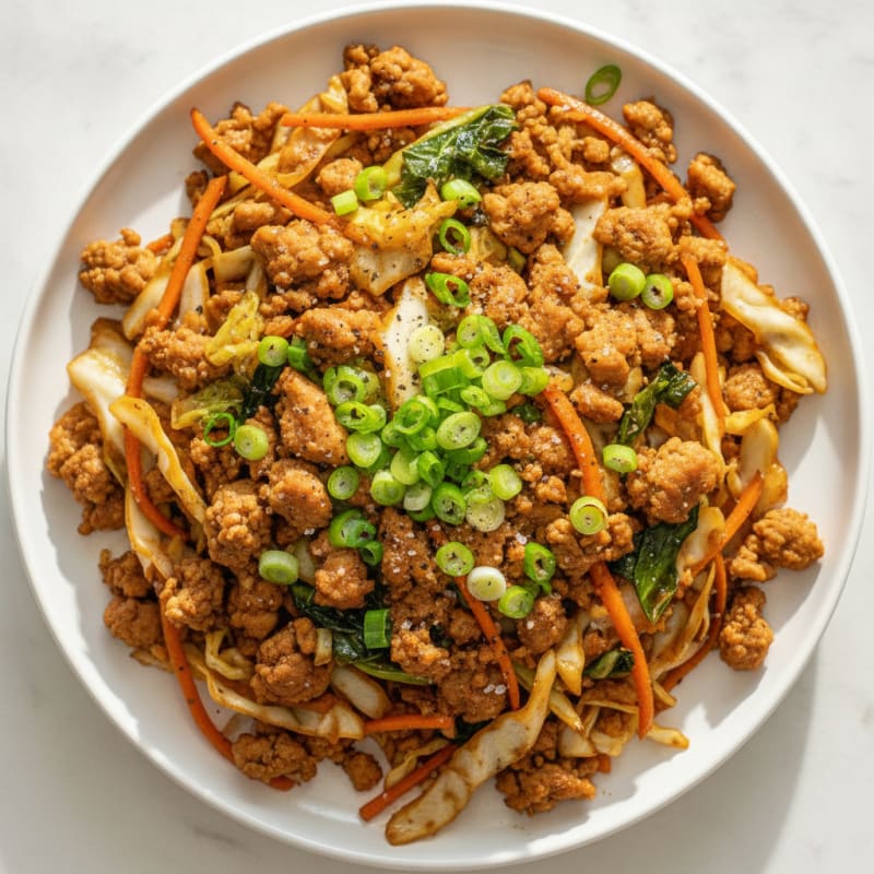 Ground Chicken and Cabbage Stir-Fry