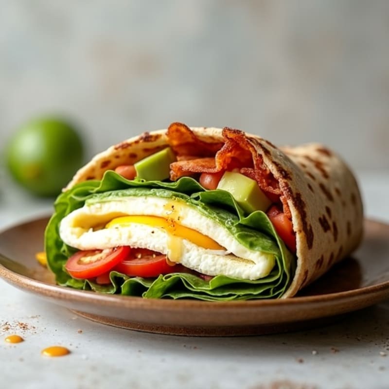 Crispy Turkey Bacon and Egg White Breakfast Wrap