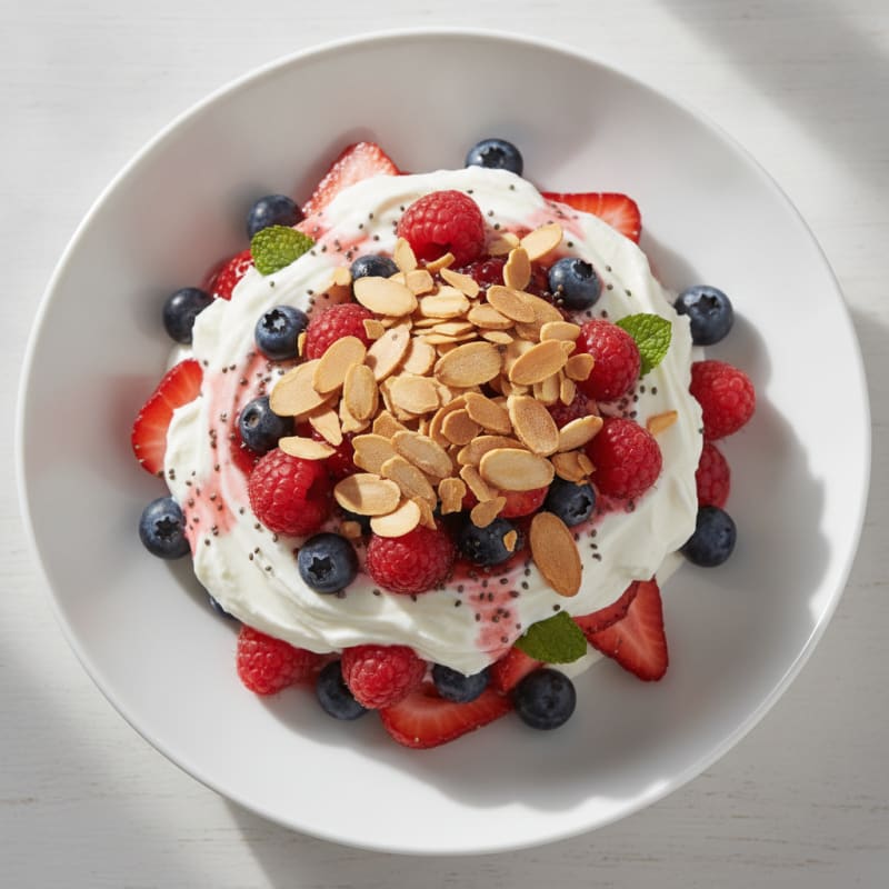 Greek Yogurt Protein Parfait with Mixed Berries