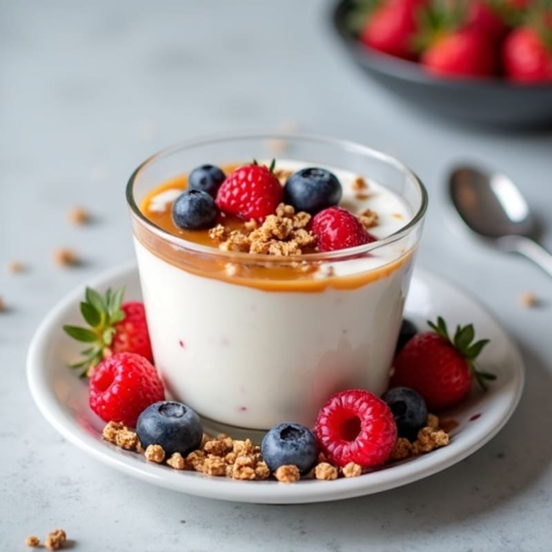 Silky Greek Yogurt Protein Pudding with Mixed Berries
