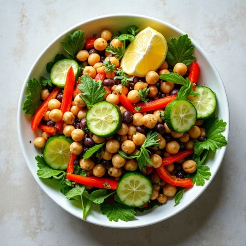Fresh Three Bean Salad with Zesty Herb Vinaigrette