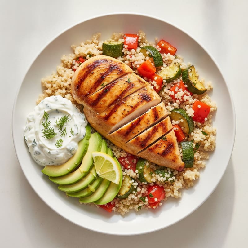 Grilled Chicken and Veggie Quinoa Bowl