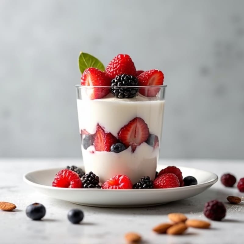 Greek Yogurt Protein Parfait with Berries and Almonds