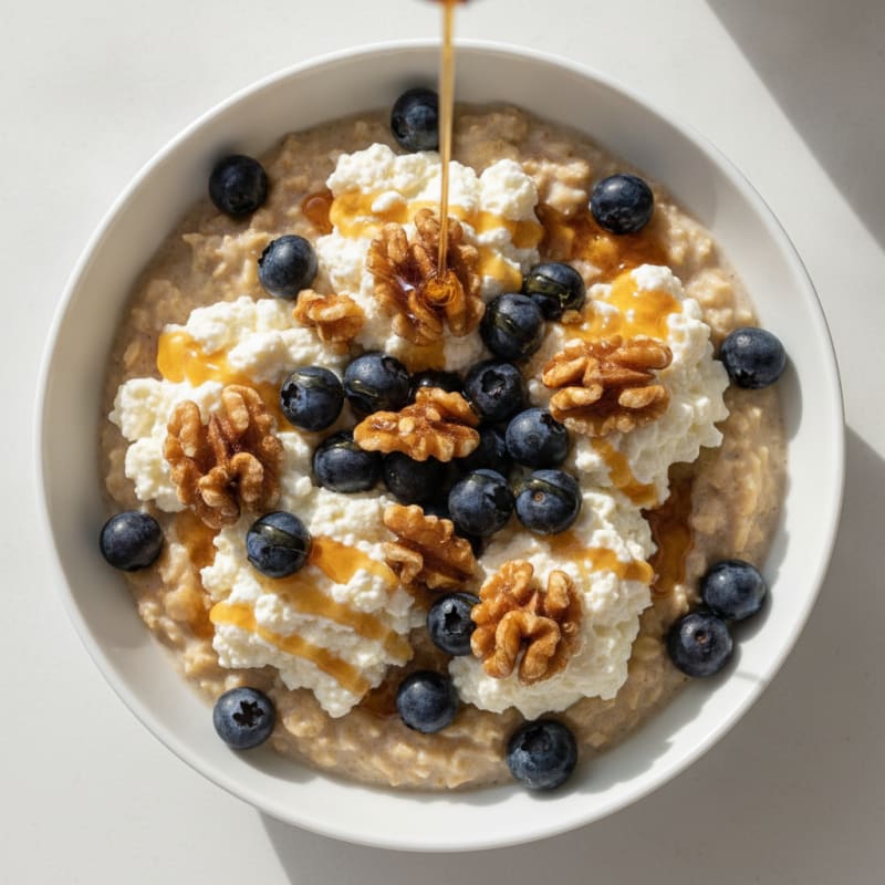 Cottage Cheese Berry Oatmeal Bowl
