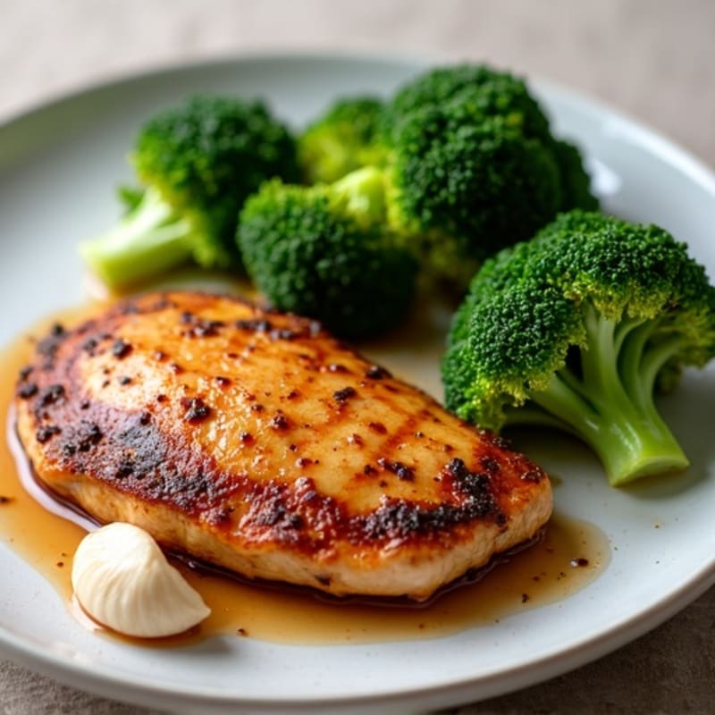 Pan-Seared Tamari Chicken with Roasted Broccoli