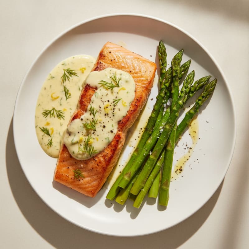 Pan-Seared Salmon with Lemon-Dill Sauce