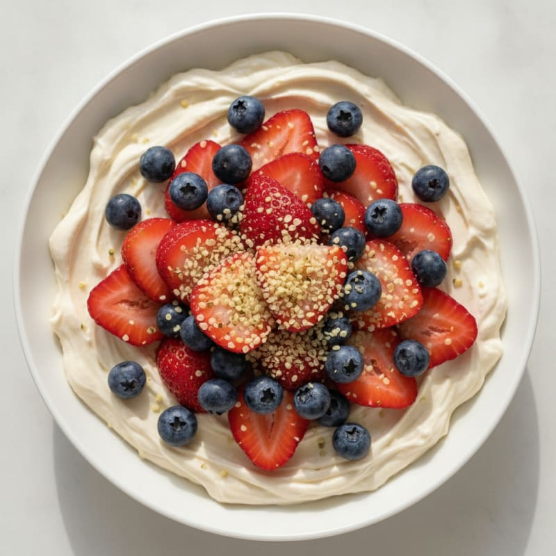 Silky Vanilla Protein Yogurt with Fresh Berries