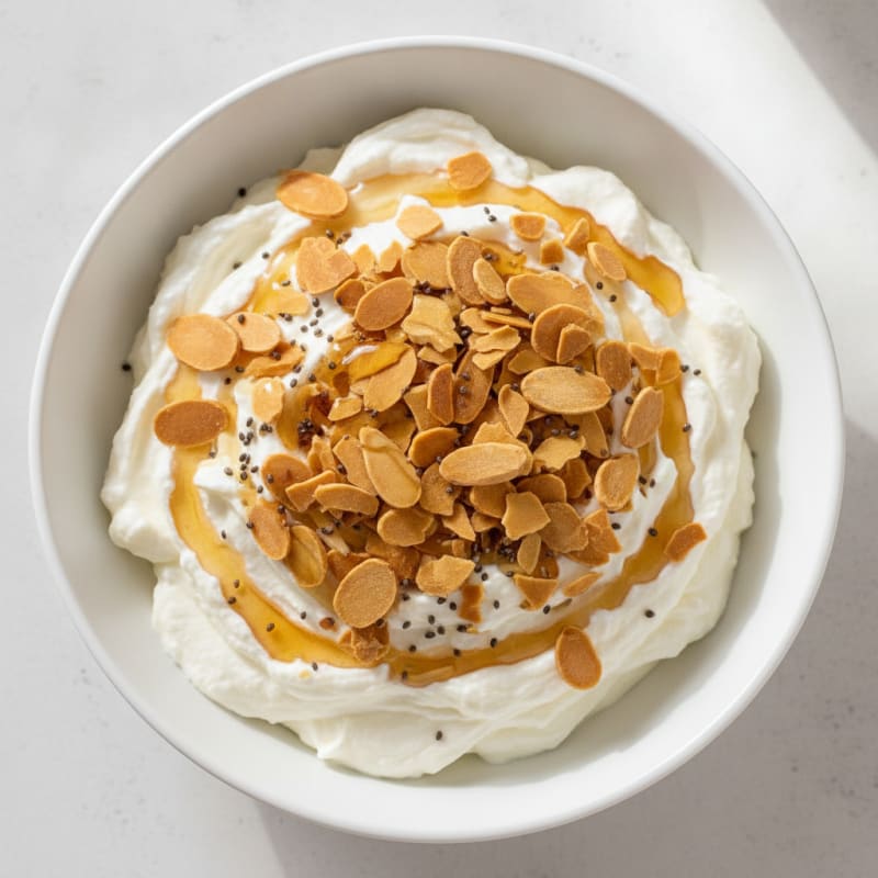 Silky Greek Yogurt Protein Pudding with Almonds