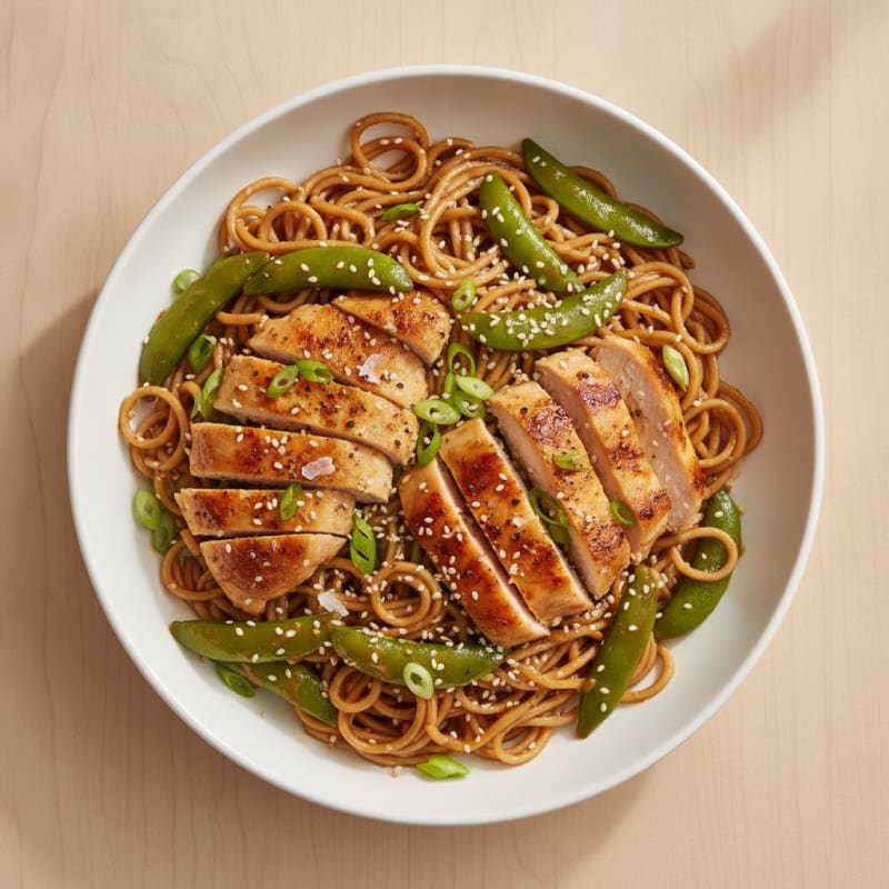 Sesame-Ginger Chicken with Garlic Noodles