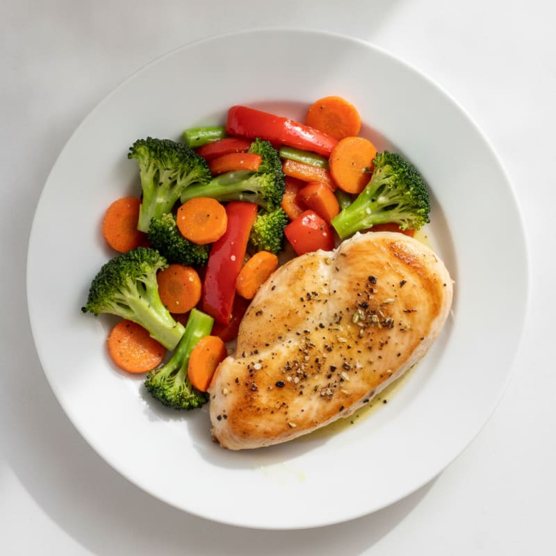 Pan-Seared Chicken with Roasted Vegetables