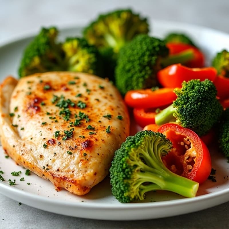 Sheet Pan Lemon Garlic Chicken with Roasted Broccoli and Bell Peppers