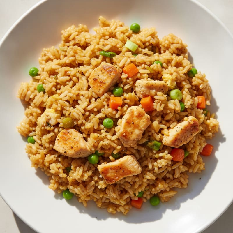 Chicken Fried Rice with Sesame-Ginger Sauce