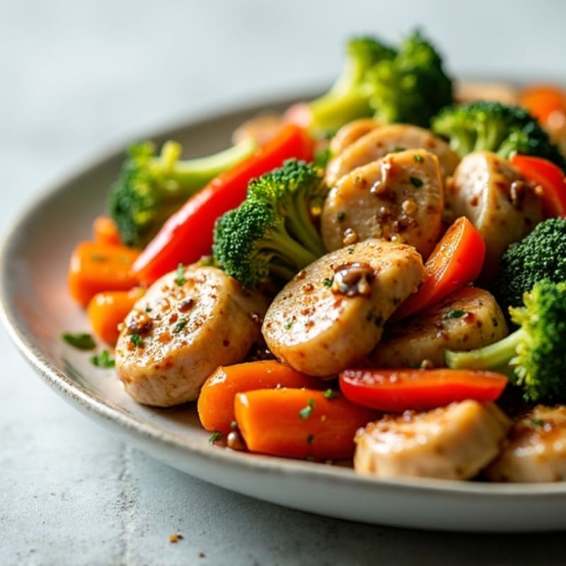Ginger-Garlic Chicken Stir Fry with Crispy Vegetables