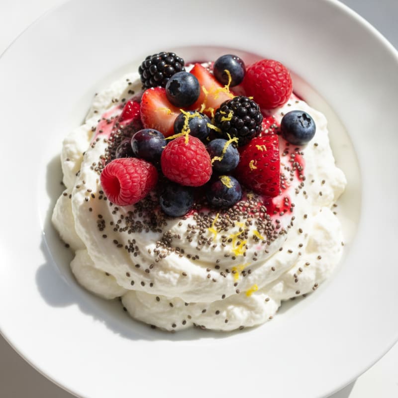 Creamy Protein Yogurt with Chia and Mixed Berries