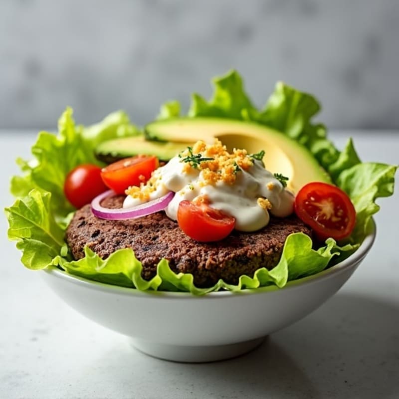 Lean Ground Beef Burger Bowl with Crispy Lettuce and Creamy Tangy Special Sauce