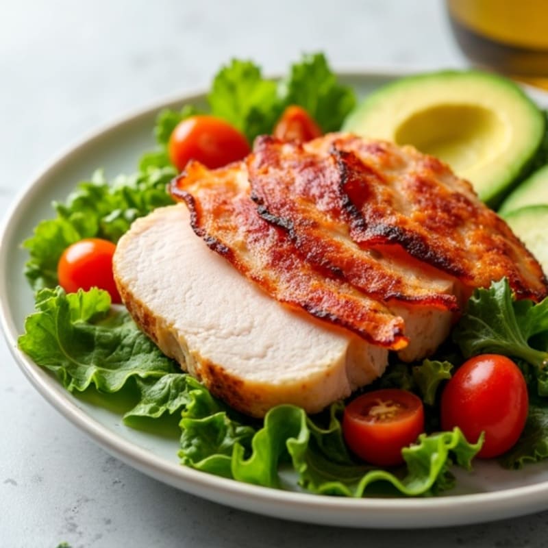 Fresh Turkey Club Salad with Crispy Bacon