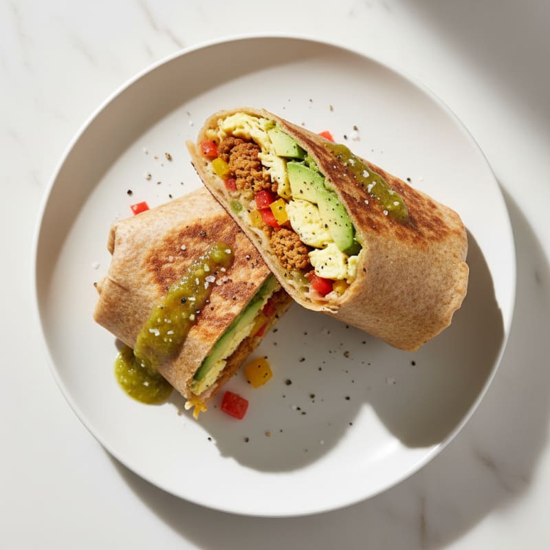 Crispy Chorizo and Egg Breakfast Burrito