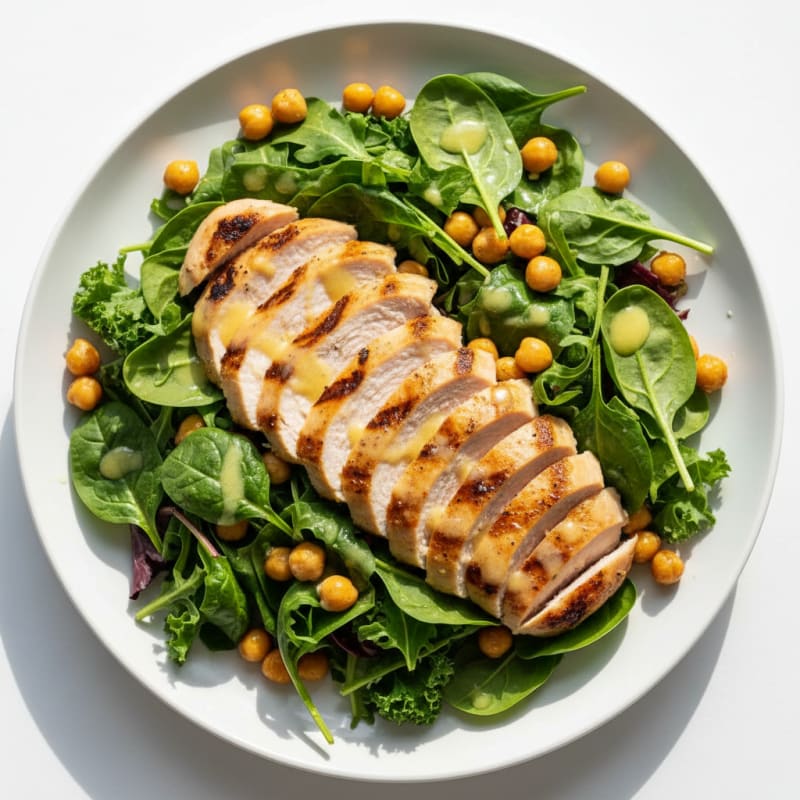 Grilled Turkey Breast Salad with Chickpeas and Lemon Vinaigrette