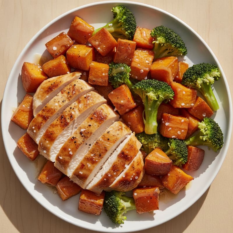 Maple-Glazed Roasted Sweet Potatoes and Chicken
