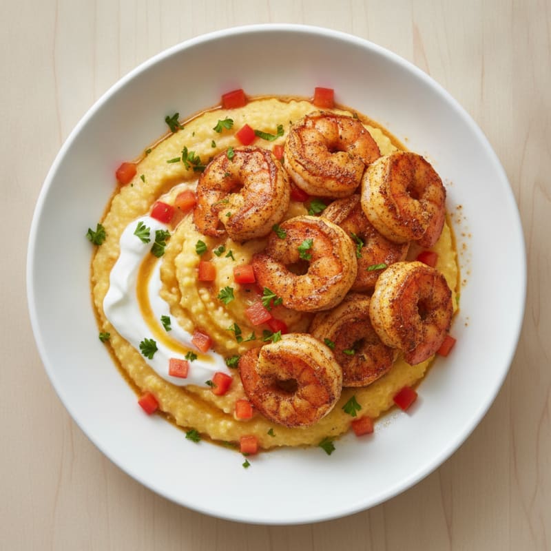 Cajun Shrimp with Creamy Cheddar Grits