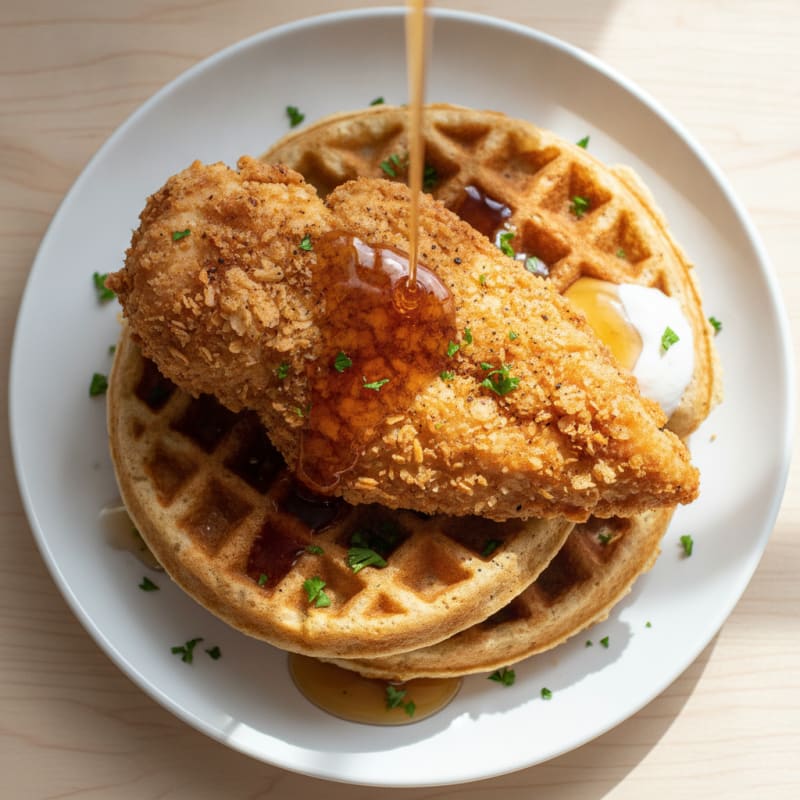 Buttermilk Fried Chicken with Maple Waffles