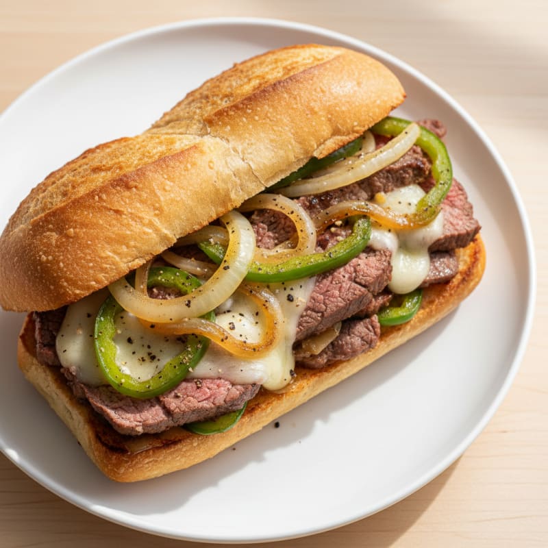 Tender Philly Steak and Caramelized Onion Sandwich