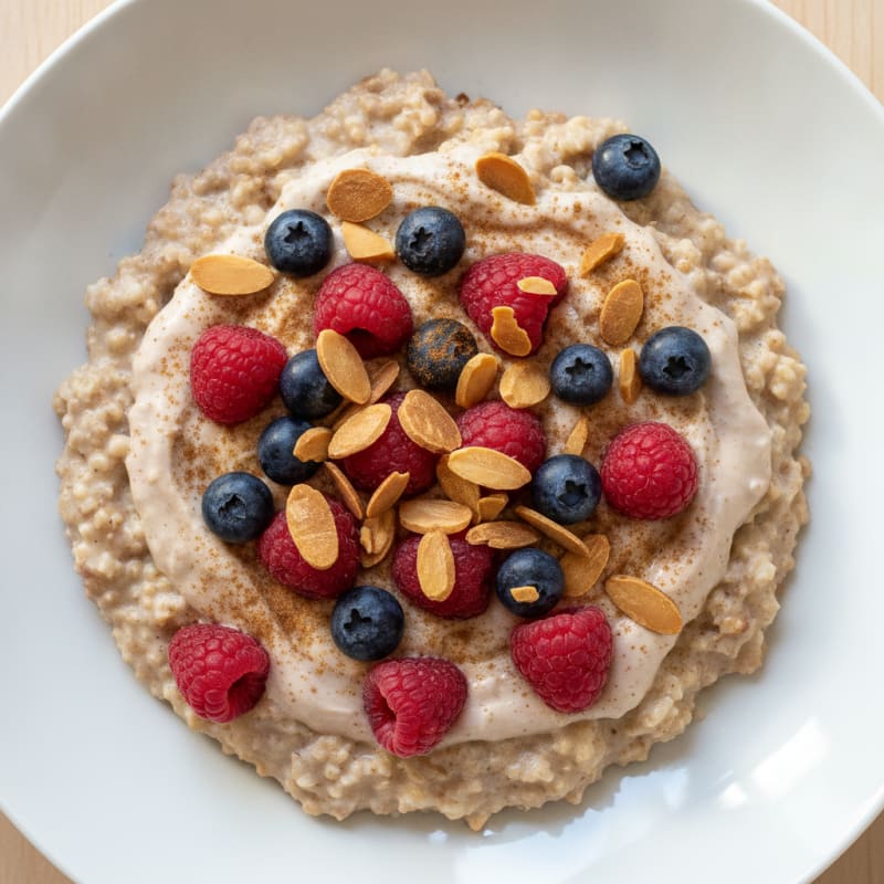 Overnight Protein Weetbix with Berries and Almonds
