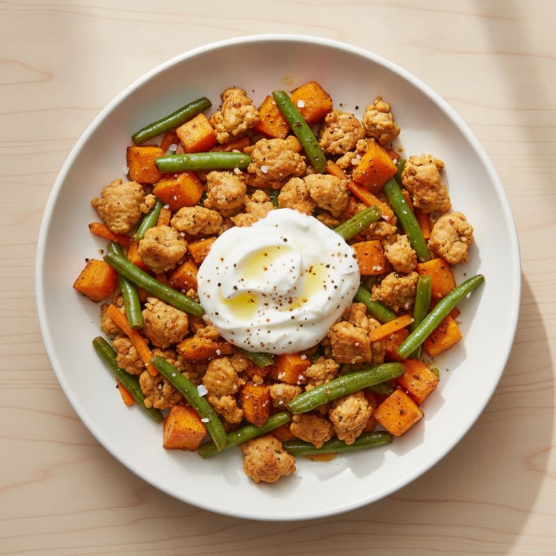 Ground Chicken and Sweet Potato Bowl
