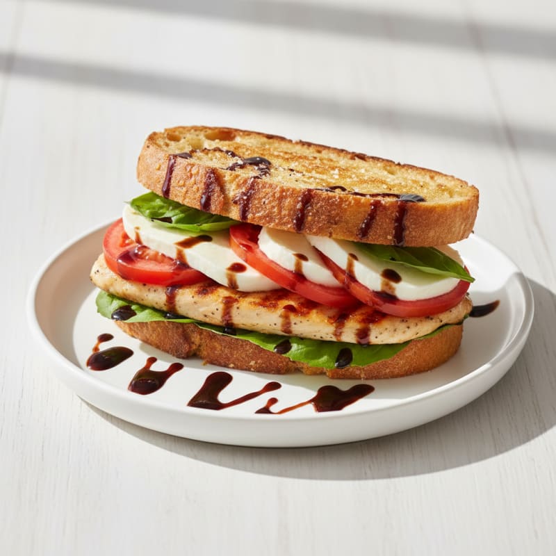 Golden Balsamic Glazed Caprese Sandwich